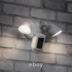 Ring Floodlight Camera Motion-activated Two-way Talk And Siren Alarm Blanc