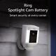 Ring Spotlight Cam Battery Hd Security Avec Two-way Talk & Siren & Alexa White
