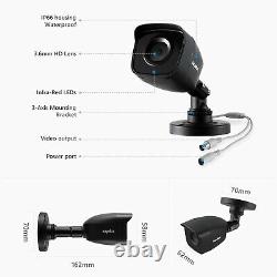 Sannce Hd 1080p Caméra De Surveillance Extérieure 16ch 5in1 Dvr Night Vision Kit De Sécurité À La Maison