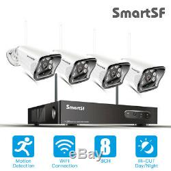Smartsf 8ch Sans Fil 1080p Nvr Extérieur Accueil Wifi Caméra Cctv Kit Système De Sécurité