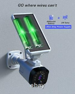 Solar & Batterie Powered Home Security Camera System Wi-fi Extérieur Sans Fil 3mp