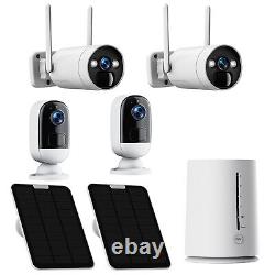 Solar & Batterie Powered Security Camera System Wireless Outdoor Audio Wifi Home