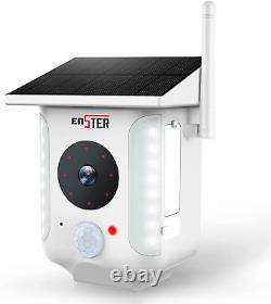 Solar Powered Sécurité Caméra Extérieure Enster Wifi Wireless Surveillance À Domicile C
