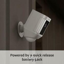 Sonnerie Spotlight Cam Batterie Motion-activée Deux-way Talk Et Siren Alarme Blanc