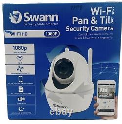 Swann 1080P Caméra de sécurité sans fil Pan & Tilt HD CCTV Wi-Fi HD Blanche Nouvelle