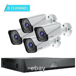 Système De Caméra De Sécurité Caméras Cctv Filaires 1080p Caméras 8ch Dvr Sécurité À La Maison