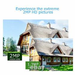 Système De Caméra De Sécurité Filaire Outdoor Home Cctv 8ch 1080p Hd Dvr Kit Night Vision