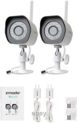 Système De Caméra De Sécurité Sans Fil Zmodo (2 Pack), Smart Home Hd Intérieur Extérieur