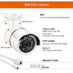 Système De Caméra Ip De Sécurité Poe 8ch 1080p 1tb 2mp Hd Surveillance 5mp Nvr Kit