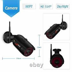Système De Caméras De Sécurité Sans Fil En Plein Air Wifi Cctv Maison Night Vision 2tb 8ch Nvr