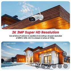 Système de caméra de sécurité 8CH NVR 3MP CCTV en plein air sans fil avec audio bidirectionnel pour la maison
