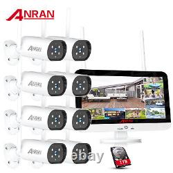 Système de caméra de sécurité ANRAN WiFi pour la maison CCTV extérieure sans fil avec audio et moniteur de 12 pouces