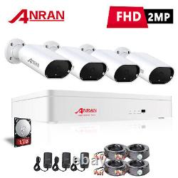Système de caméra de sécurité ANRAN pour l'extérieur, filaire, AHD, avec disque dur de 1 To, HD 1080p, 5 en 1.