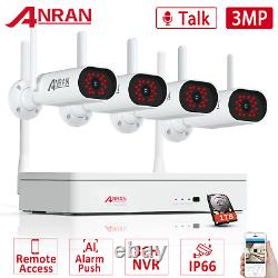 Système de caméra de sécurité ANRAN pour la maison extérieure sans fil 3MP 2TB Disque dur Talk WiFi