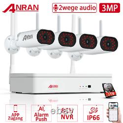 Système de caméra de sécurité ANRAN pour la sécurité à domicile, sans fil, WIFI 3MP, NVR 1 To, audio bidirectionnel.