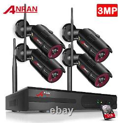 Système de caméra de sécurité ANRAN sans fil extérieur avec audio Wifi, CCTV à domicile, NVR 3MP 8CH.