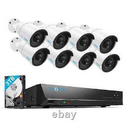 Système de caméra de sécurité CCTV domestique PoE Reolink 16CH 5MP NVR 3TB HDD Audio IP66