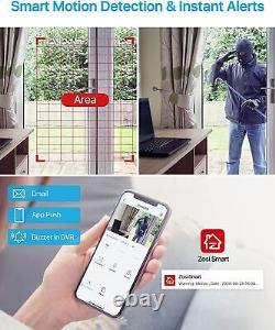 Système de caméra de sécurité CCTV extérieure ZOSI 16CH 1080p pour la maison avec DVR 5MP H. 265+ et disque dur de 2 To