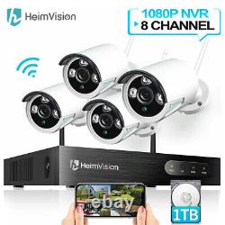 Système de caméra de sécurité CCTV extérieure sans fil audio domestique 3MP 8CH WIFI NVR 1TB Kit