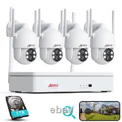 Système de caméra de sécurité WIFI CCTV sans fil IP extérieure PTZ audio pour la maison avec NVR 8CH 1To