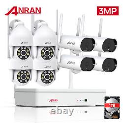 Système de caméra de sécurité Wifi ANRAN 3MP 8CH NVR CCTV Maison Extérieur avec Audio Bidirectionnel
