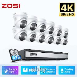 Système de caméra de sécurité ZOSI 8MP PoE maison 16CH 4K 4TB NVR Vision nocturne en couleur AI