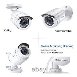 Système de caméra de sécurité à domicile ZOSI 8CH H.265+ 2MP DVR 1080P CCTV avec vision nocturne infrarouge