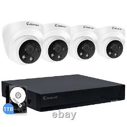 Système de caméra de sécurité domestique CCTV extérieure Jennov 8CH H.265+ 1080P avec DVR Lite 2TB