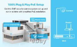 Système de caméra de sécurité domestique IP PoE ZOSI H.265+ 8MP avec enregistrement 24/7 AI Detection 2TB