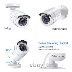 Système de caméra de sécurité domestique ZOSI 1080p H.265+ 5MP Lite 8CH DVR et 6 caméras 1TB