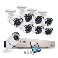 Système de caméra de sécurité domestique ZOSI 5MP Lite H. 265+ 8CH CCTV DVR avec disque dur de 1/2 To