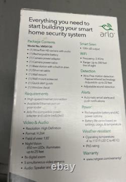 Système de caméra de sécurité domestique sans fil Arlo Pro avec vision nocturne rechargeable scellée