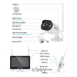 Système de caméra de sécurité domestique sans fil ZOSI 3MP avec moniteur, audio bidirectionnel et détection d'intelligence artificielle.