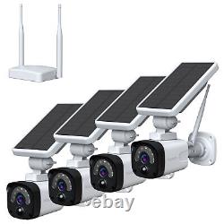 Système de caméra de sécurité domestique sans fil alimenté par batterie solaire 3MP avec station de base.