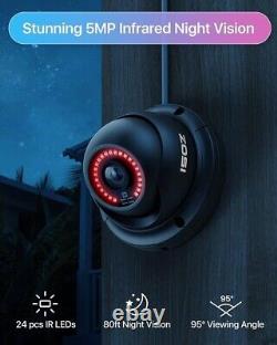 Système de caméra de sécurité extérieure ZOSI 8 canaux PoE pour la maison
