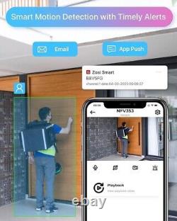 Système de caméra de sécurité extérieure ZOSI 8 canaux PoE pour la maison