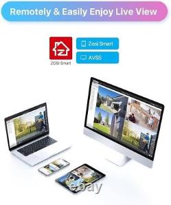 Système de caméra de sécurité extérieure ZOSI 8 canaux PoE pour la maison
