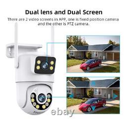 Système de caméra de sécurité extérieure à double objectif 4x Caméra de vision nocturne IR WiFi pour la maison US