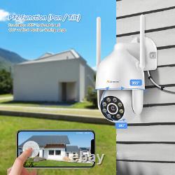 Système de caméra de sécurité extérieure sans fil PTZ 3MP pour la maison avec moniteur Wifi NVR 8CH de 10 pouces.