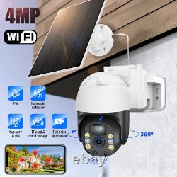 Système de caméra de sécurité extérieure sans fil WiFi alimenté par batterie solaire avec inclinaison et panoramique pour la maison