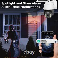 Système de caméra de sécurité extérieure sans fil WiFi alimentée par batterie solaire avec inclinaison et rotation pour la maison