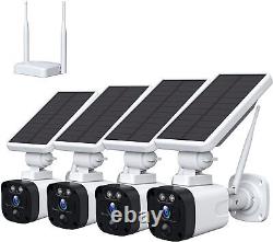 Système de caméra de sécurité extérieure sans fil alimenté par énergie solaire avec audio et batterie domestique WiFi