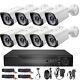 Système De Caméra De Sécurité Filaire Pour L'extérieur à Domicile Cctv 8ch 1080p Hd Dvr Kit Vision Nocturne