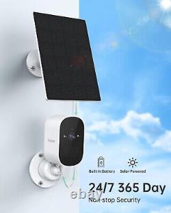 Système de caméra de sécurité sans fil 2K WiFi extérieure à batterie solaire pour la maison avec vision nocturne