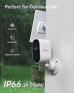 Système de caméra de sécurité sans fil 2K WiFi extérieure à batterie solaire pour la maison avec vision nocturne