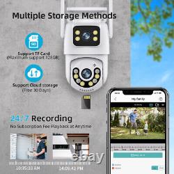 Système de caméra de sécurité sans fil 4K pour l'extérieur de la maison avec double objectif Wifi et vision nocturne Cam