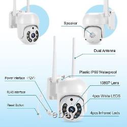 Système de caméra de sécurité sans fil 8CH NVR 4PCS Extérieur WiFi Surveillance PTZ Maison