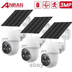 Système de caméra de sécurité sans fil ANRAN avec batterie solaire extérieure 3MP Home 2 voies audio.