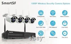 Système de caméra de sécurité sans fil SmartSF 1080P pour la maison et l'extérieur avec WIFI et NVR de 1TB