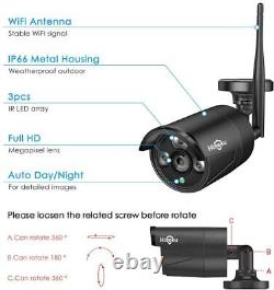 Système de caméra de sécurité sans fil Wifi Hiseeu 3MP 10CH NVR pour la maison extérieure.